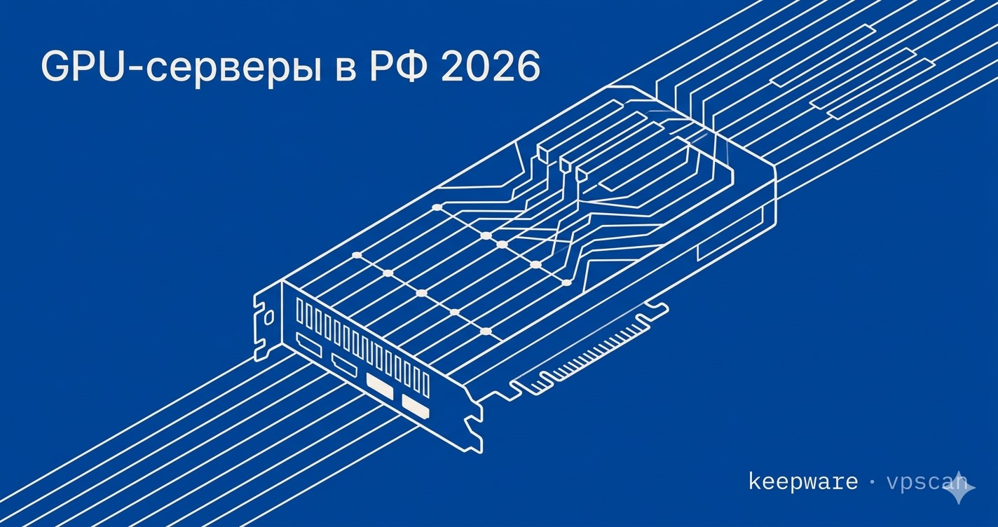 GPU-серверы в РФ 2026: схематичная иллюстрация видеокарты NVIDIA — обзор 7 хостеров и 18 моделей