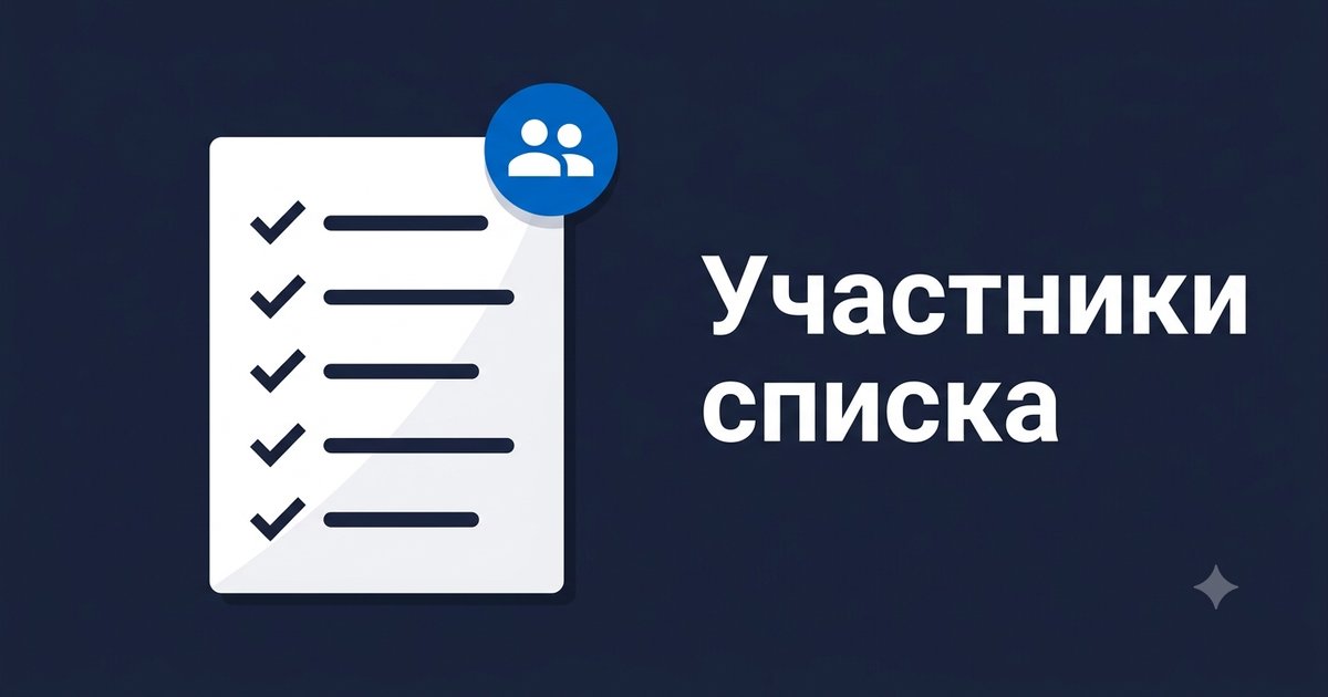 Иконка списка задач со значком «Участники» — «Участники списка»